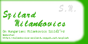 szilard milankovics business card